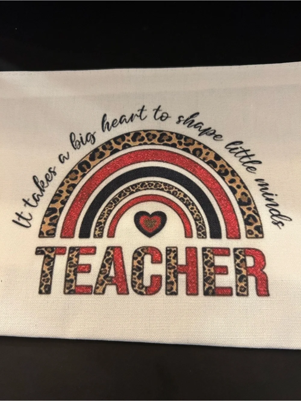 Teacher Themed Canvas Zipper Storage Pouch with 8 Colorful Sayings Available NIP